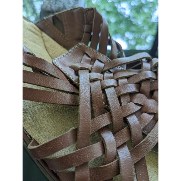 Dr Scholl's Sandals Women's sz 11 Brown Leather Woven Advanced Comfort Series - Picture 8 of 11